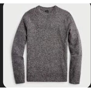 J.Crew Marled Rugged Merino Wool-blend Sweater Men Sz M Navy Gray Crew Neck NEW